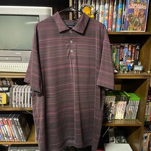Nike Dri-Fit men’s purple striped polo golf shirt